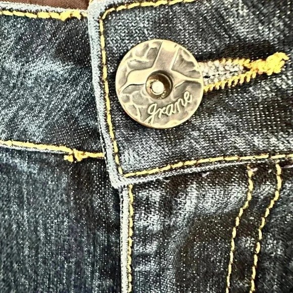 Grane Jeans Juniors Size 7 Regular Waist Boot Cut 5 Pocket Dark Blue Wash EUC - Picture 5 of 13